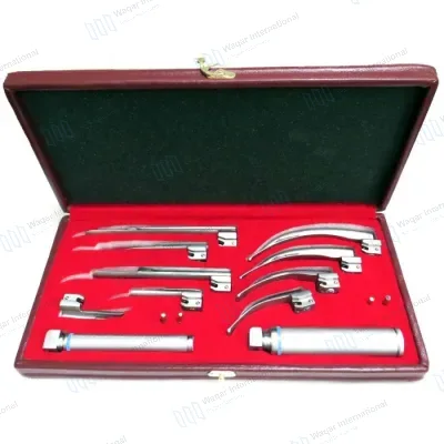Laryngoscope Mac Miller Set 9 Stainless Steel Blades 2