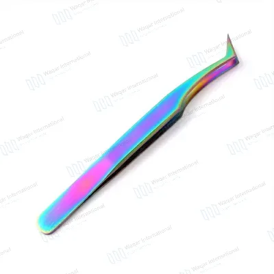 Customizable Luxury Stainless Steel Eyelash Eyebrow Tweezers Pointed