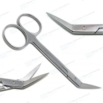 Steel Micro Vascular Scissors Crown Angled