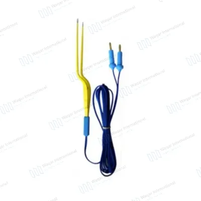 Bipolar Forceps Ophthalmic Surgery Straight Pointed Tips Cable Electro