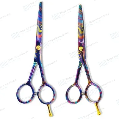 Barber Scissors Stainless Steel Blades Sharp Plastic Handle