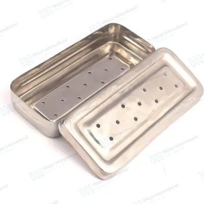 Stainless Steel Perforated Surgical Instrument Box for Dental