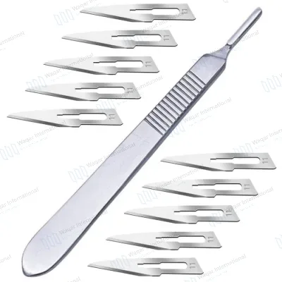 Single-Use Surgical Scalpel Handle Stainless Steel Blade