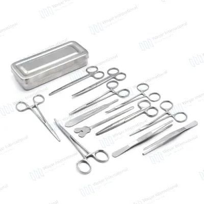 13 Piece Stainless Steel Surgical Instrument Set Forceps Scissors