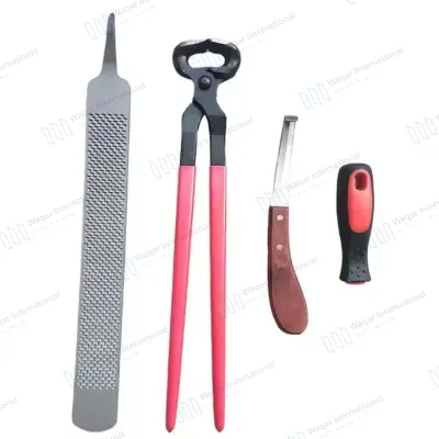 Farrier Hoof Trimming Instrument Set Rasp Nipper Knife