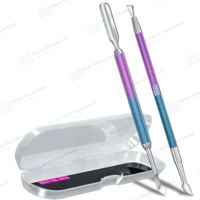 Stainless Steel Stone Foot File Nail Pusher Cuticle