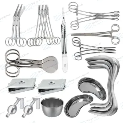 Gynecology Delivery Surgical Instrument Set Stainless Steel OB/GYN