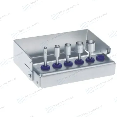 Stainless Steel Dental Trephine Drills Kit Free Bur Block