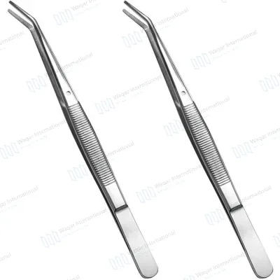 Dental College Tweezer Forceps-Stainless Steel Serrated Tip Multipurpose