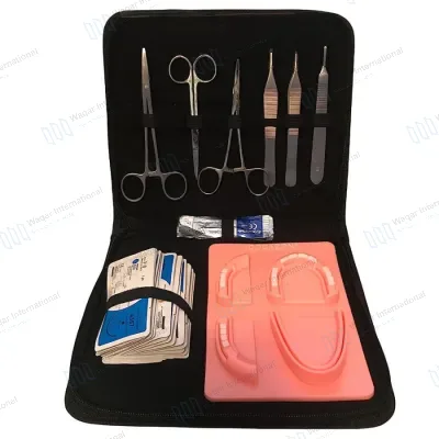 Complete Suture Practice Kit Stainless Steel Instruments Pre-Cut