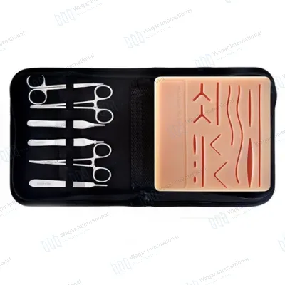 Large Stainless Steel Pad 14 Pre-Cut Sutur Wounds Practice