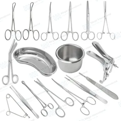 Episiotomy Surgical Instruments Set Stainless Steel Box Gynecology Procedures