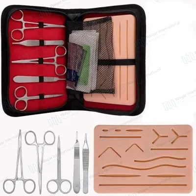 Large Stainless Steel Pad 14 Pre-Cut Wounds Suture Practice