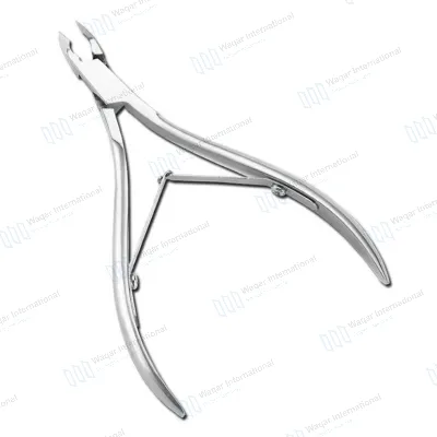 Stainless Steel Pink Cuticle Nippers Curved Wide Jaw Opening
