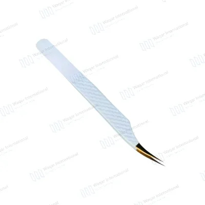 Stainless Steel Fiber Grip Eyelash Tweezers Nano