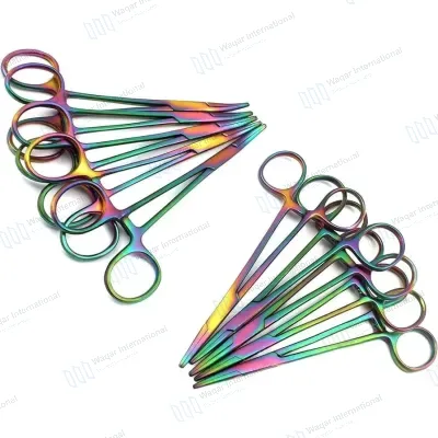 Multi Color Rainbow Kelly Hemostat Forceps Instrument Set 5