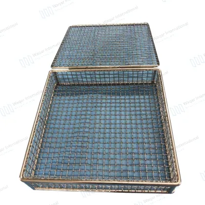Stainless Steel Wire Mesh Tray Reusable Surgical Instrument Basket