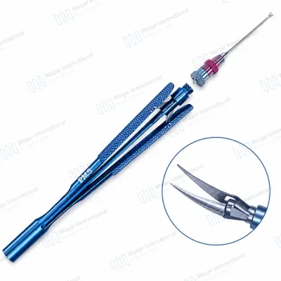 Curved Horizontal Vitreoretinal Scissors Ophthalmic Microsurgical Instrument Set