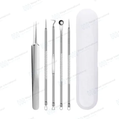 5Pcs Stainless Steel Blackhead Remover Tool Set Comedone Extractor