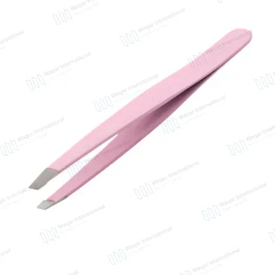 Gold Silver Slant Tip Eyebrow Tweezers Ergonomic Design