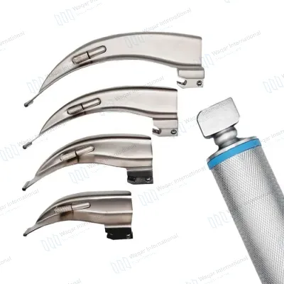 6 Blade Laryngoscope Set Stainless Steel Reusable Intubation