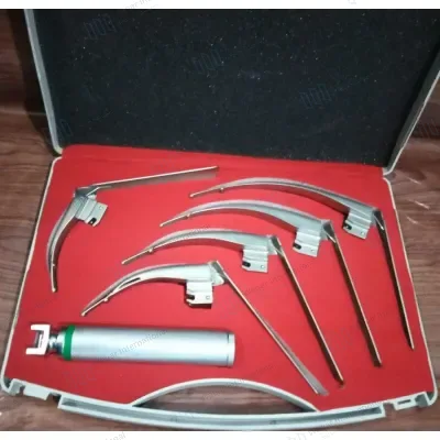 Reusable Stainless Steel Laryngoscope Set 6 Blades with Handle