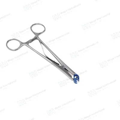 Surgical Hemostatic Forceps With Blue Clip