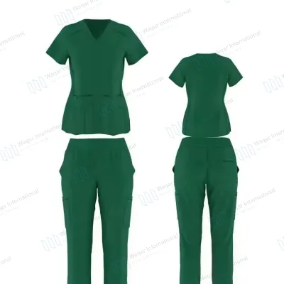 Fashionable Woven Canvas Medical Scrub Sets Service