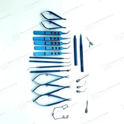 21 Piece Ophthalmic Cataract Surgery Instrument Set Titanium Eye