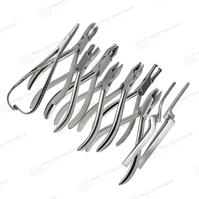 10-Piece Stainless Steel Ergonomic Orthodontic Pliers Kit