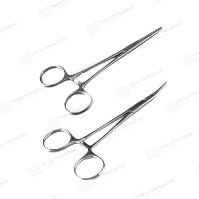 Kelly Hemostatic Forceps Straight & Curved Stainless Steel Surgical
