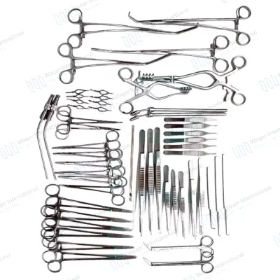 50PCS Vascular Surgery Instrument Set Cardiovascular Operating
