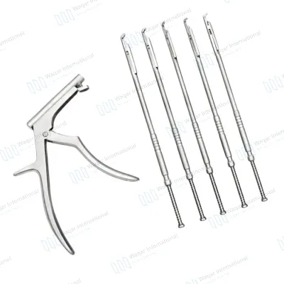 Complete Interlaminar Kerrison Rotating Rongeur Set Precision Spine Surgery