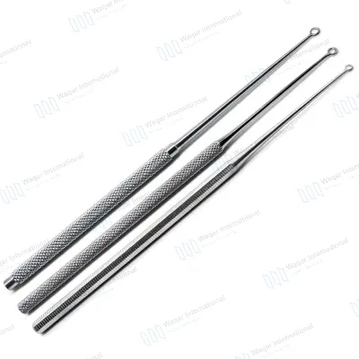 Buck Ear Curettes #1-#3 Blunt Straight 6.5" ENT 3-Piece