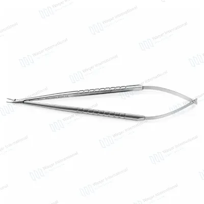Curved Needle Holder with Lock Stainless Steel Ophthalmic