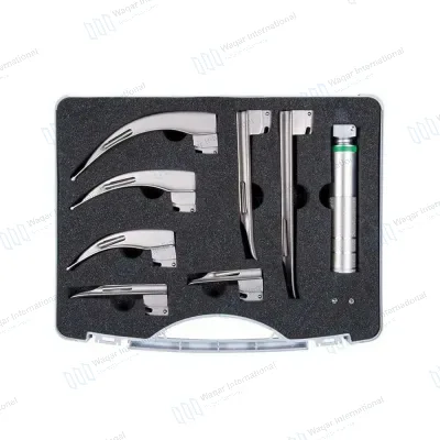 Laryngoscope Set Adults 5 Stainless Steel Reusable Conventional Blades