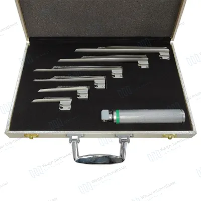 Stainless Steel Macintosh Fiber Optic Laryngoscope Set