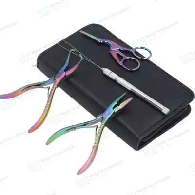 Rainbow Multi-Color Hair Extension Pliers Kit Surgical