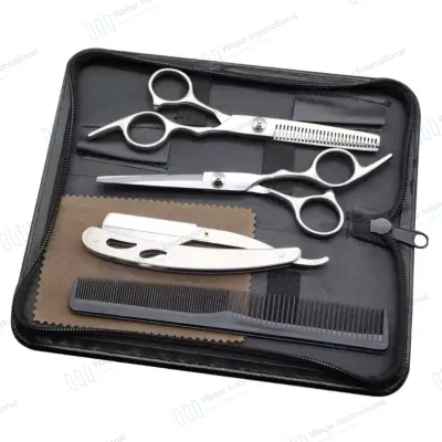 Stainless Steel Sharp Blade Barber Thinning Scissors Kit