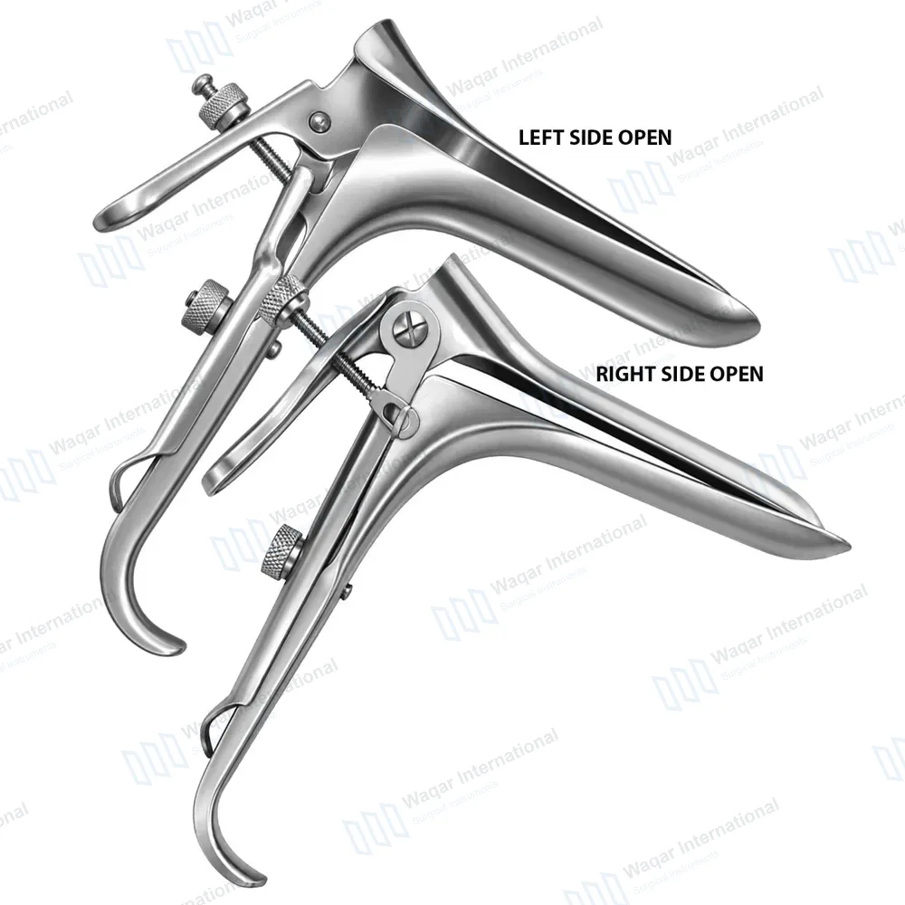 2 Pcs Left & Right Graves Open-Sided Vaginal Speculum Set – Medium