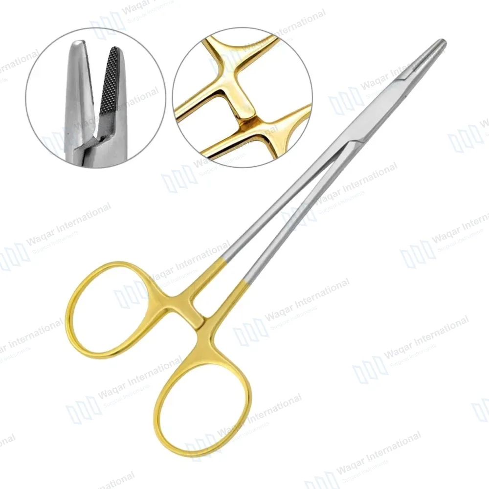 TC Baumgartner Needle Holder 5.5″ Cross Serrated Jaws