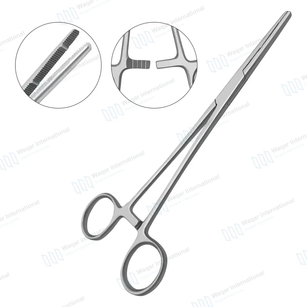 Heaney Hysterectomy Forceps 8.25″ Double Tooth Straight Jaws