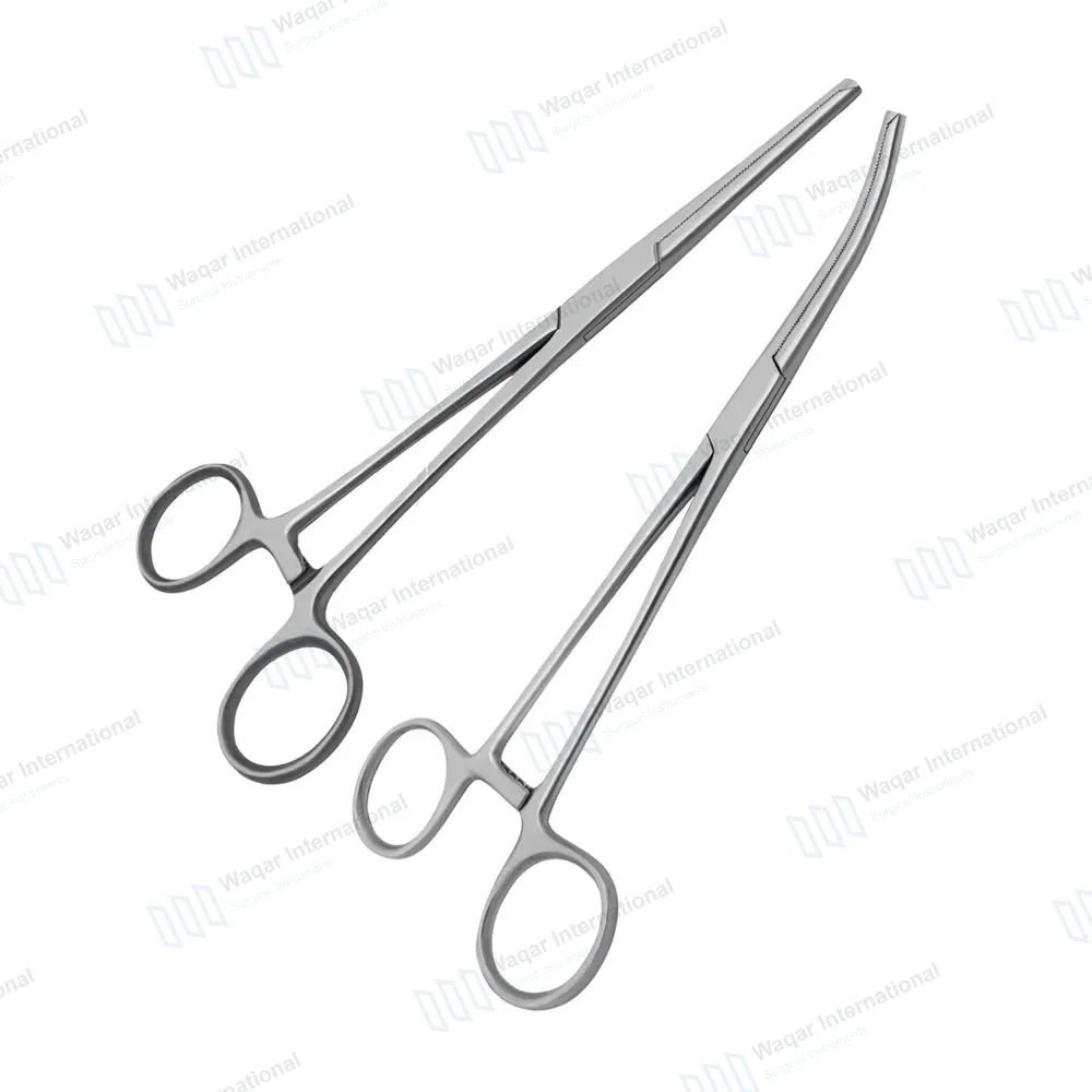 2 Rochester Ochsner Forceps 6.25″ Straight & Curved 1×2 Teeth Serrated Jaws