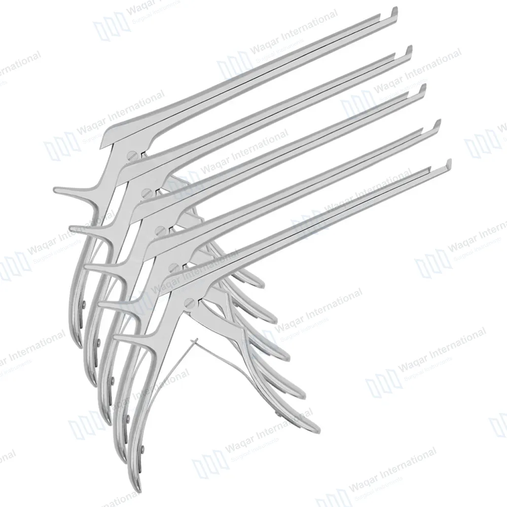 5 Pcs Kerrison Rongeurs Set 7″ Shaft 40° Up Thin Footplate 1mm-5mm Bite