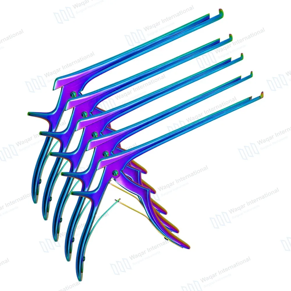 5 Rainbow Kerrison Rongeurs 7″ Shaft 40° Up Thin Footplate 1mm-5mm Bite