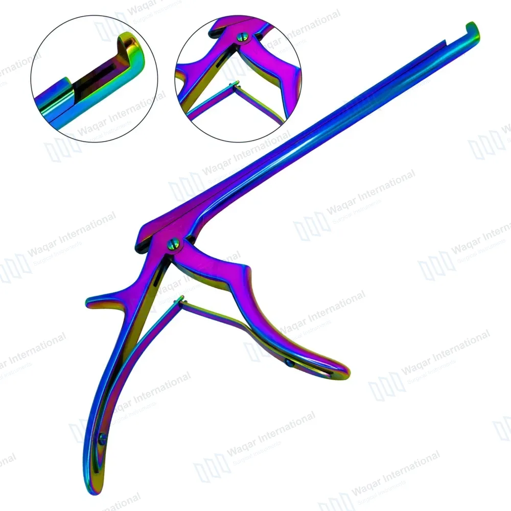 Rainbow Kerrison Rongeur 7″ Shaft 40° Up Thin Footplate 5mm Bite