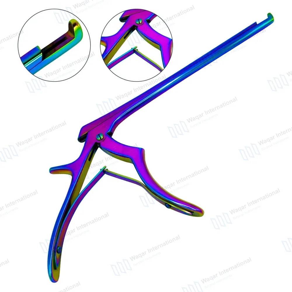 Rainbow Kerrison Rongeur 7″ Shaft 40° Up Thin Footplate 4mm Bite