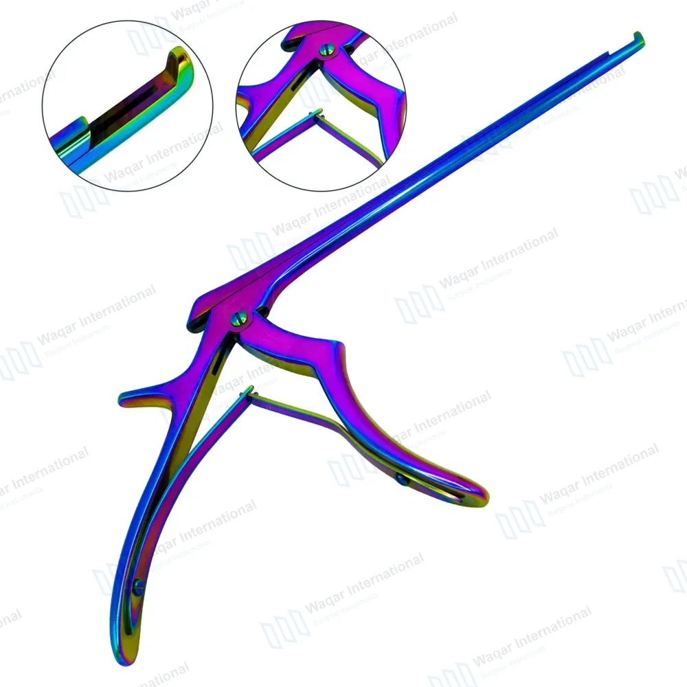 Rainbow Kerrison Rongeur 7″ Shaft 40° Up Thin Footplate 3mm Bite