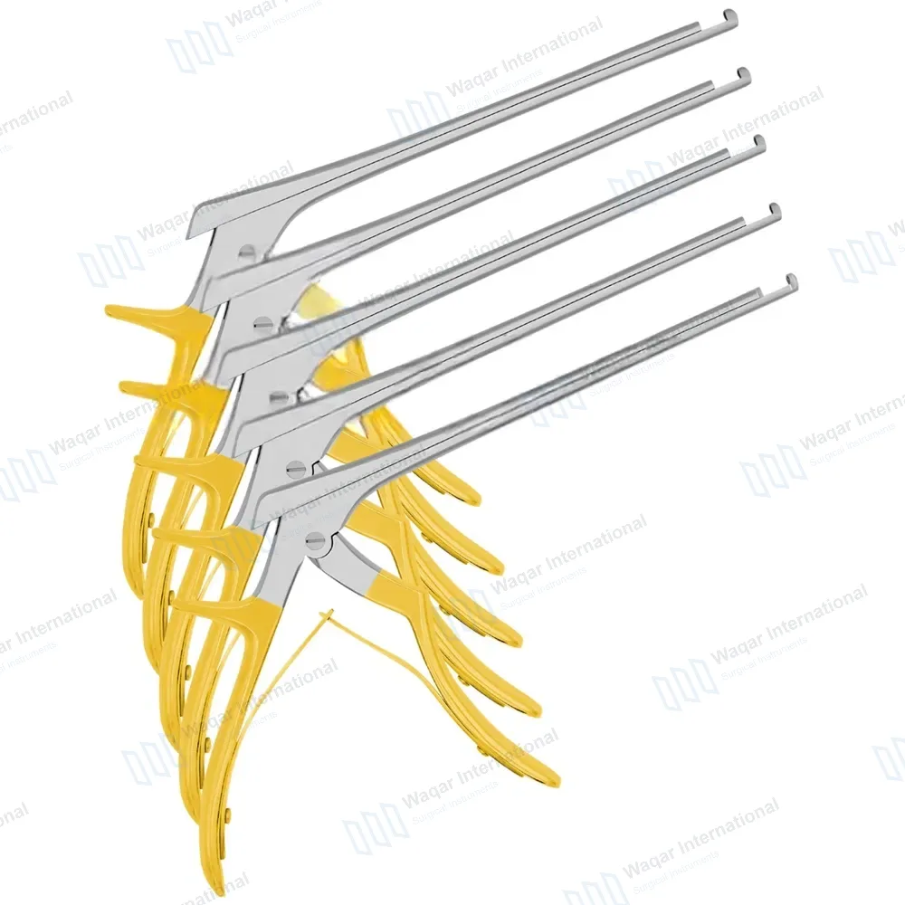 5 Kerrison Rongeurs 7″ Gold 90° Up Thin Footplate 1mm-5mm Bite