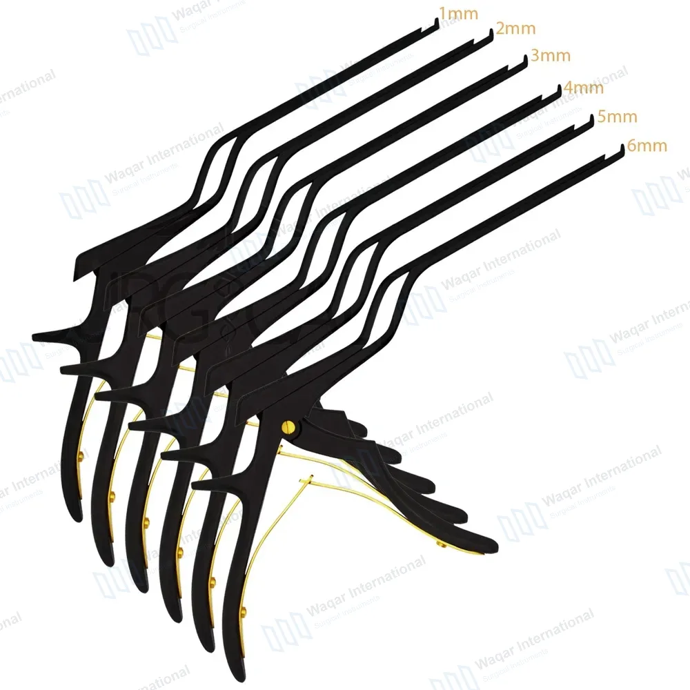 6 Bayonet Kerrison Rongeurs 8″ (20.3cm) Black 45° Up 1mm-6mm Bite